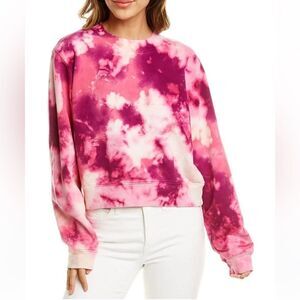 Cotton Citizen MILAN CREW SWEATSHIRT in pink tie dye size XS